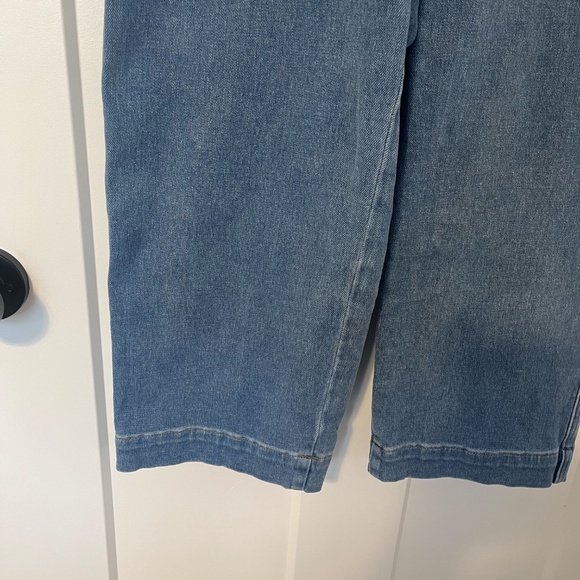 TALBOTS Sailor Jeans Women's 12 Wide Leg Stretch High Rise Nautical Mystic Blue - Picture 2 of 11